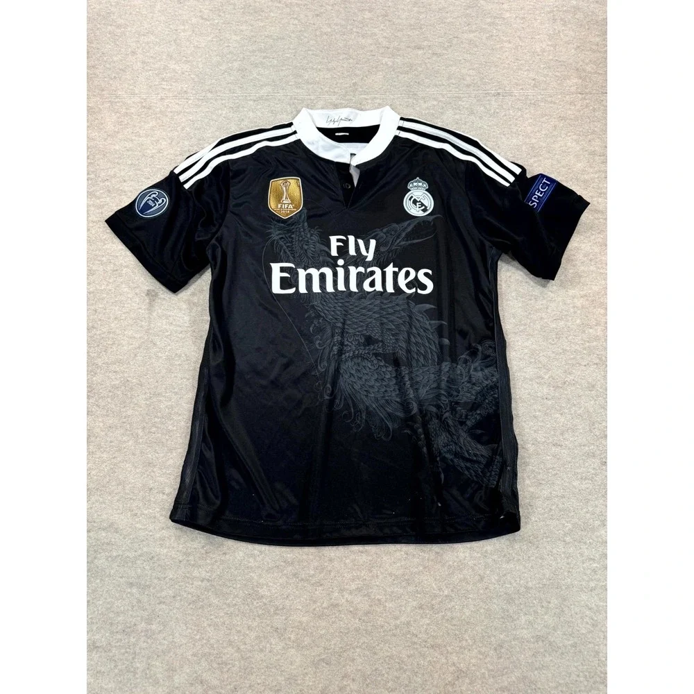 Real Madrid 7# Cristiano Ronaldo Soccer Jersey Mens M Black Yohji Yamamoto Drago